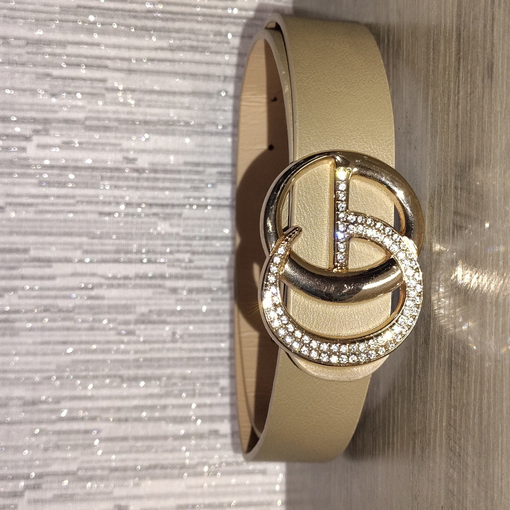 Fashion Crystal Tan Belt
